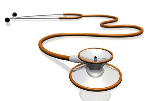 A stethoscope isolated on a white background.