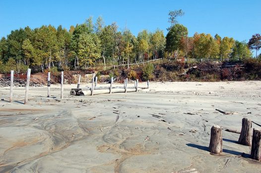 View of a dried up lake due to the Global Warming