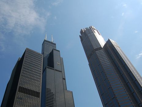 A view of the Chicago skyline as seen from the River