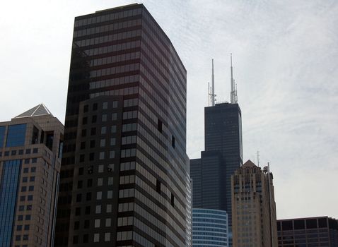 A view of the Chicago skyline as seen from the River