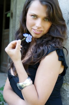 Young girl from Poland with flowairs