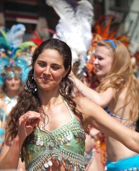 COPENHAGEN - MAY 22: 28th annual Copenhagen Carnival parade of fantastic costumes, samba dancing and Latin styles starts on May 21 - 23. The festivities on this colourful tradition is admission free.