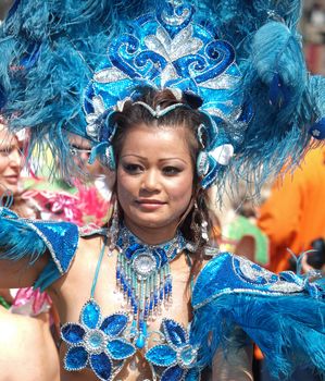 COPENHAGEN - MAY 22: 28th annual Copenhagen Carnival parade of fantastic costumes, samba dancing and Latin styles starts on May 21 - 23. The festivities on this colourful tradition is admission free.