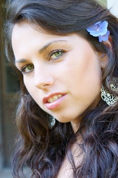 Young girl from Poland with flowairs