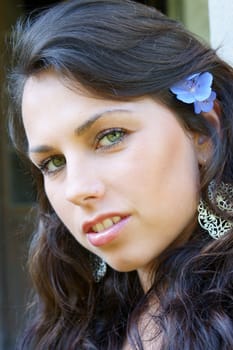 Young girl from Poland with flowairs