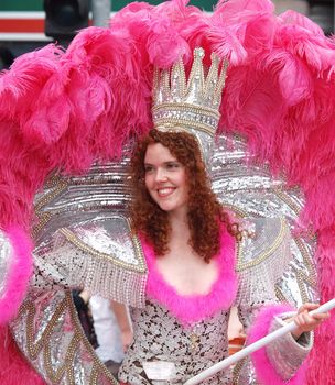 COPENHAGEN - MAY 22: 28th annual Copenhagen Carnival parade of fantastic costumes, samba dancing and Latin styles starts on May 21 - 23. The festivities on this colourful tradition is admission free.         