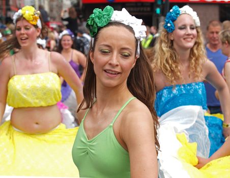 COPENHAGEN - MAY 22: 28th annual Copenhagen Carnival parade of fantastic costumes, samba dancing and Latin styles starts on May 21 - 23. The festivities on this colourful tradition is admission free.