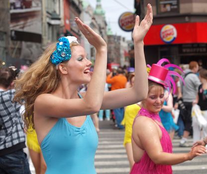 COPENHAGEN - MAY 22: 28th annual Copenhagen Carnival parade of fantastic costumes, samba dancing and Latin styles starts on May 21 - 23. The festivities on this colourful tradition is admission free.