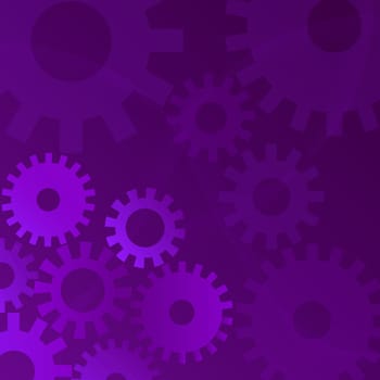 Illustration of gears on a purple background