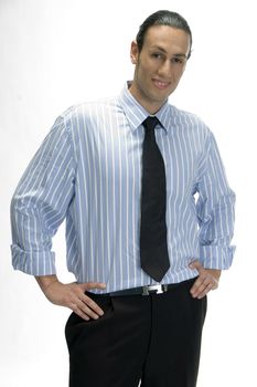 portrait of young handsome businessman on an isolated white background