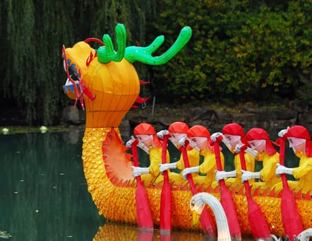 Portrait of an Illuminated floating Chinese Dragon