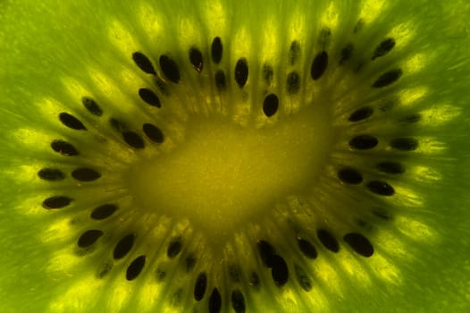 Close up of a kiwi slice