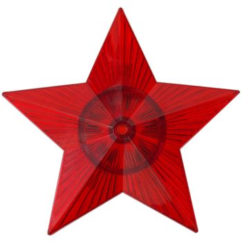 Red five-pointed star on the white background