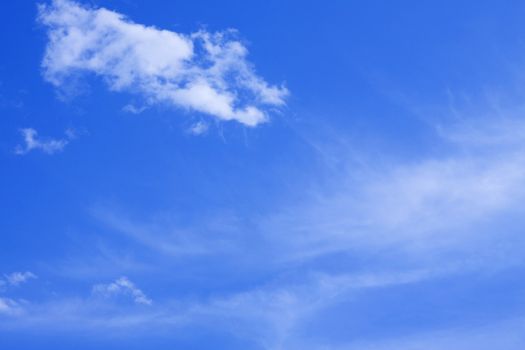 the blue sky and soft white clouds