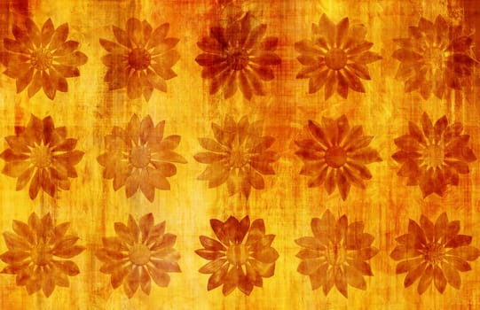 Floral Grunge Love Background With Dried Flowers