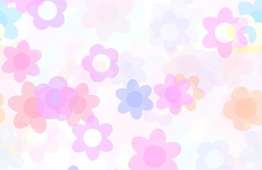 Cute Cartoon Flowers Background with Floral Art