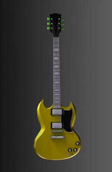 Guitar Illustration in 3d for Rock and Roll