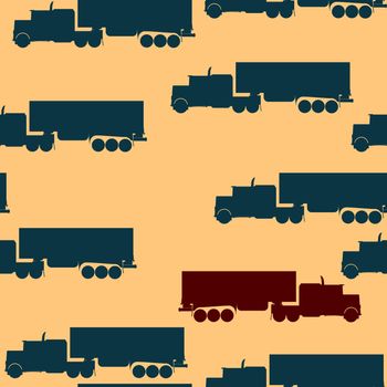 Pattern with big truck silhouette