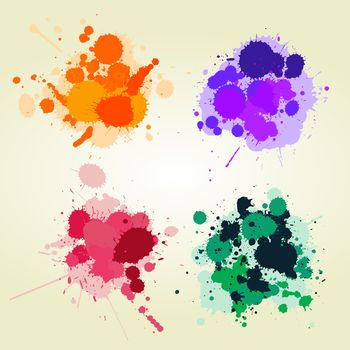 Colored paint splats background, creative design elements