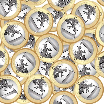 Seamless background with euro coins