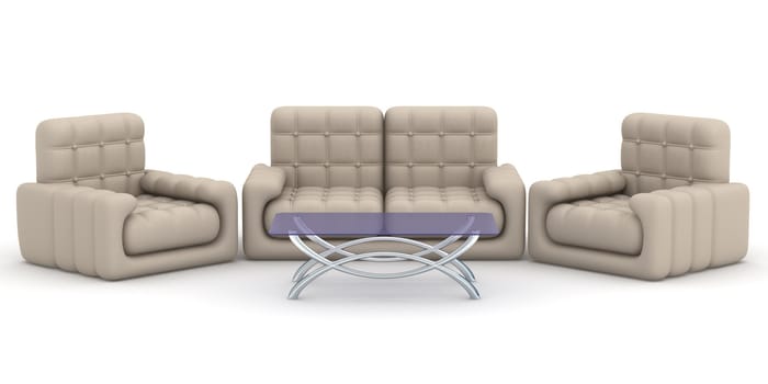 Interior of a living room. 3D image.