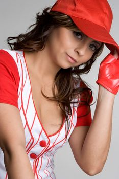 Pretty hispanic baseball girl