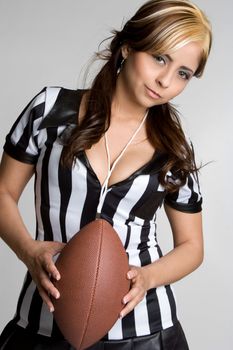 Pretty hispanic female football referee