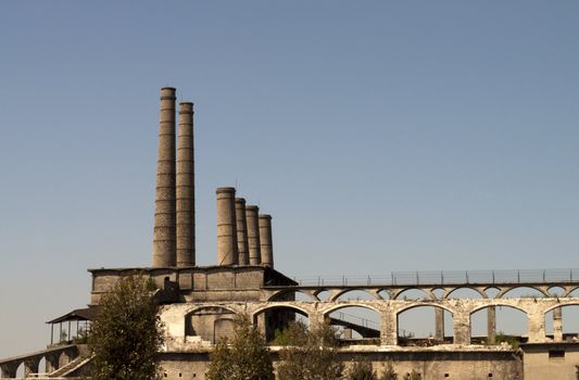 Old abandoned industrial Factory landscape, Bergamo Italy