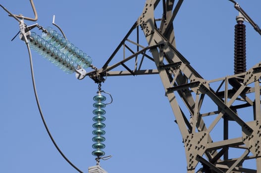 High voltage power line, from power station