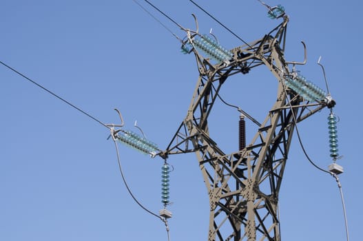 High voltage power line, from power station