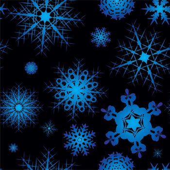 Snowflake background design in blue and black with no join