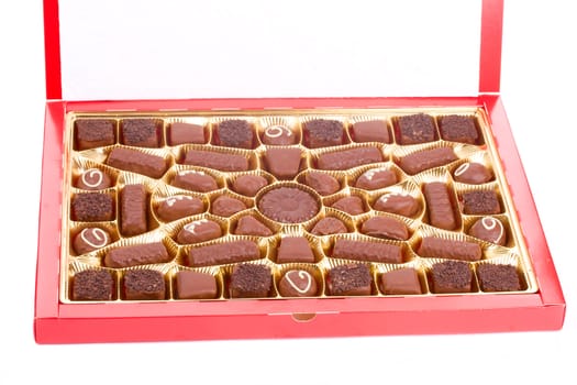 box of chocolates, isolated on white