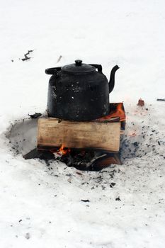 kettle on the bonfire