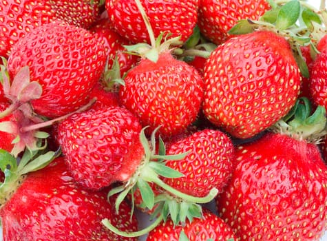 close-up of red ripe strawberries