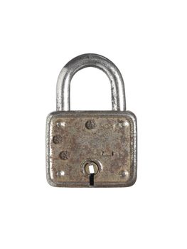 A closed lock isolated on white background.