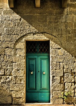 Typical features on a facade of a house in Malta 