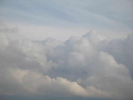 white clouds from above