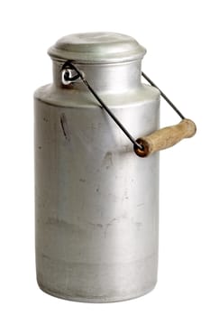Antique milk jug isolated on white background