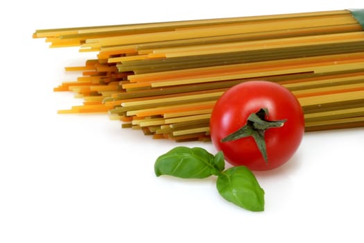 Raw pasta on bright background. Shot in Studio.