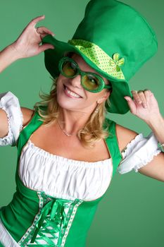 Beautiful smiling saint patricks day woman