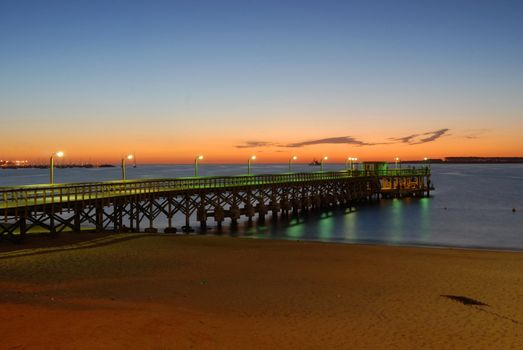 Beach Pier, Punta del Este at Sunset