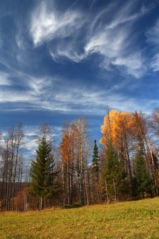 autumn landscape in Ural mountains Russia