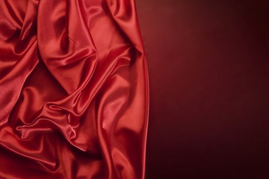 Beautiful red silk linen with copy space