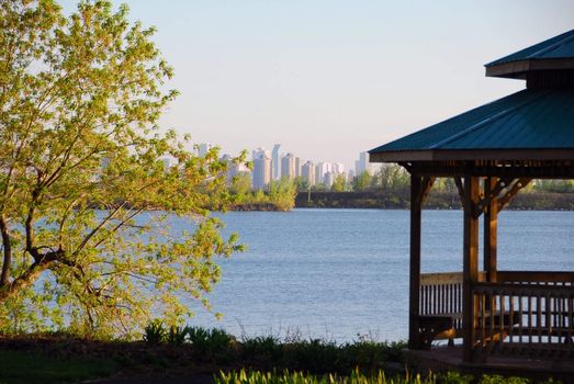 Montreal as seen from a park on the South Shore