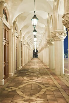 corridor, italian building style