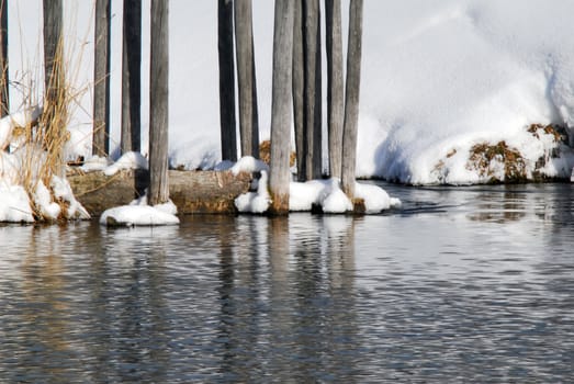 Picture of a small lake in winter