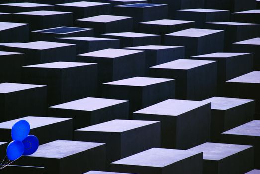 view of the Holocaust monument in Berlin from above