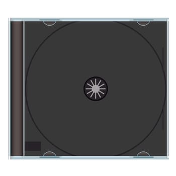 Clear music cd case with black plastic and copyspace