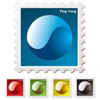 Collection of ying yang stamps with transparent effect