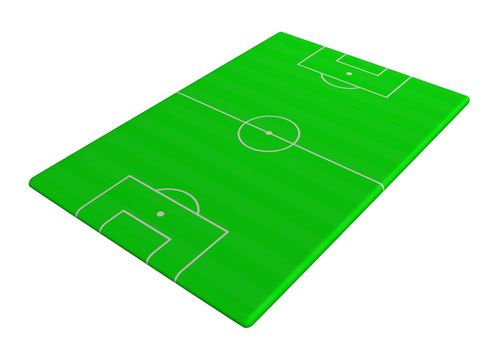 Illustration of Soccer pitch viewed from a side angle